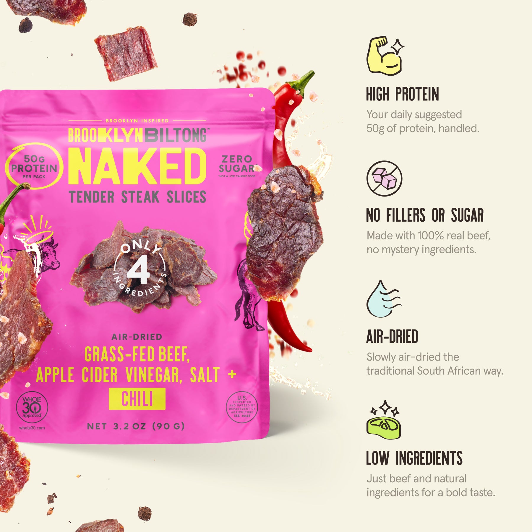 Chili Biltong 3.2 OZ